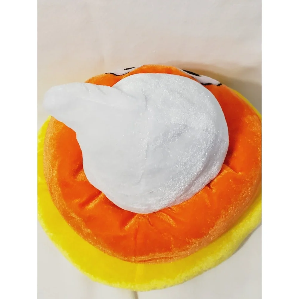 Six Flags Candy Corn Plush Hat Halloween Costume Accessory Orange Yellow White